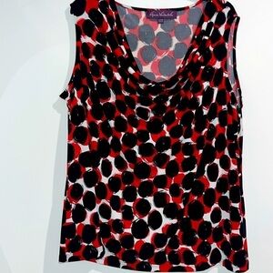 Gloria Vanderbilt red black white top. Size 22/24.